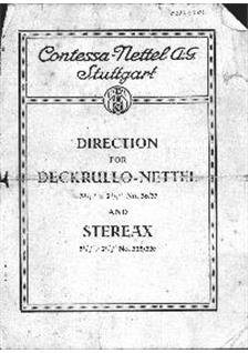 Contessa Nettel Deckrullo-Nettel manual. Camera Instructions.